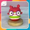 MEDIUM ANIMALS BIG EYES OWL-pink red