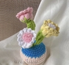 FLOWER POTS 3 MIXED COLOUR SMALL CHRYSANTHEMUM POT