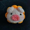SMALL ANIMALS-PIG HEAD WITH FLOWER-red