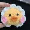 SMALL ANIMALS YELLOW CHICKEN IN WHITE FLOWER
