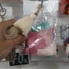 Sẵn - móc khóa macrame tassel trắng