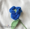 FLOWER BRANCHES POPPY-dark blue