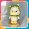 BIG ANIMALS CHICKEN WEARING FROG HAT-yellow