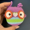 MEDIUM ANIMALS BIG EYES OWL-pink red
