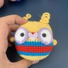 MEDIUM ANIMALS BIG EYES OWL-pink red