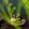 BỘ ẤM TRÀ GỐM BÁT TRÀNG CAO CẤP CHÉN VUÔNG MEN HỎA BIẾN VẼ SEN