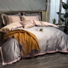 BỘ COTTON SATIN XÁM PHỐI HỒNG - HỌA TIẾT THÊU NGẪU HỨNG
