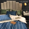 BỘ COTTON SATIN XANH, SỌC DỌC