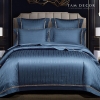 BỘ COTTON SATIN XANH NAVY - HỌA TIẾT VIỀN NHỎ