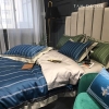 BỘ COTTON SATIN XANH, SỌC DỌC