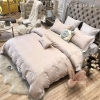 BỘ COTTON TRẮNG - HỌA TIẾT THÊU HOA HOÀNG GIA