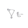 Khuyên tai Hidden Helix họa tiết đá tròn Titanium - 1.2*8mm