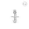 Khuyên thẳng cơ bản đầu bi màu bạc 5 size - Thép y tế