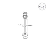 Khuyên thẳng cơ bản đầu bi màu bạc 5 size - Thép y tế