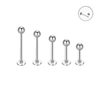 Khuyên thẳng cơ bản đầu bi màu bạc 5 size - Thép y tế