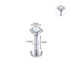 Thép không gỉ 316L / Bông tai tròn đá trắng ren trong (nhiều size)