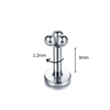 Bông tai 3 bi màu bạc - 2 size - Thép 316L