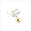 Bông tai con bướm - Titanium - 1.2*8mm