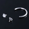 Khuyên chữ U mặt đá - SILVER
