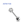Khuyên lưỡi mặt đá (Titanium)