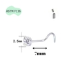 Khuyên mũi xoắn - Khuyên tai Tragus - Chất liệu TITANIUM