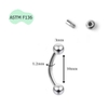 Khuyên cơ bản cho nhiều vị trí - Ren ngoài - TITAN - 2 SIZE