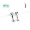Khuyên rốn nổi Titanium đá xanh - Có 2 size