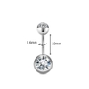 Khuyên rốn cơ bản đính đá - Thép không gỉ 316L