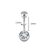 Khuyên rốn cơ bản đính đá - Thép không gỉ 316L