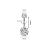 Khuyên rốn đá tròn zirconi - Titanium (nhiều size)
