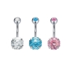 Khuyên rốn mặt đá hoa hồng Titan (phù hợp cho da nhạy cảm) - 3 màu
