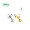 Hoa tai bươm bướm Titanium - 1.2*8mm - 2 màu