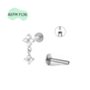 Khuyên tai 4 cánh may mắn 1.2*8mm - Giá Tốt