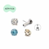 Titanium / Khuyên tai đá tròn mẫu mới có 2 màu