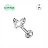 Khuyên tai Titanium hình con bướm - 1.2*8mm - Chốt vặn