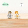 Khuyên Titanium hình bông tuyết đính đá - 1.2*8mm - 2 màu