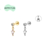 Bông tai Titanium đính đá tòn ten - 1.2*8mm - 2 màu