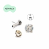 Titanium / Khuyên tai đá tròn mẫu mới có 2 màu