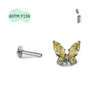 Khuyên tai con bướm lấp lánh - 5 màu - Titanium