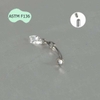 Khuyên Rook kèm phụ kiện đá pha lê - Titanium - 1.2*8mm