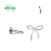 Bông tai hình chiếc nơ xinh xắn - 1.2*8mm - Titanium F136