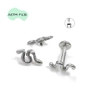 Bông tai hình snake basic - 1.2*8mm - Titanium