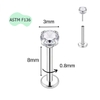 Khuyên Titan mặt đá cơ bản - Chốt nhấn - Có 9 size
