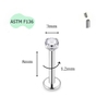 Khuyên thẳng cơ bản ren trong 14 size - Titan
