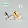 Bông tai cỏ may mắn mini - 2 màu - Titanium