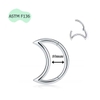 Khuyên Daith hình mặt trăng Titanium - Silver