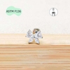Bông tai Titan hình nơ pha lê - 1.2*8mm - 2 màu