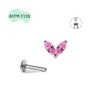 Khuyên Titanium hình đuôi cá 1.2*10mm - Có 4 màu