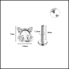 Titanium / Khuyên tai Cat Headphones - 2 màu 1.2*8mm