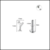 Titanium / Khuyên tai Cocktail Stud- 1.2*8mm